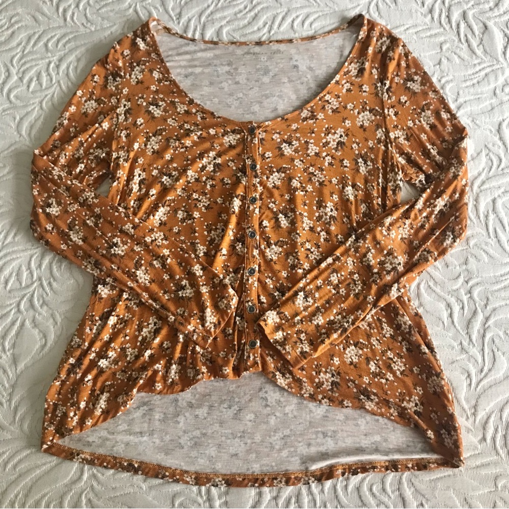 Euc American Eagle Soft & Sexy Long Sleeve Button Down Floral Top